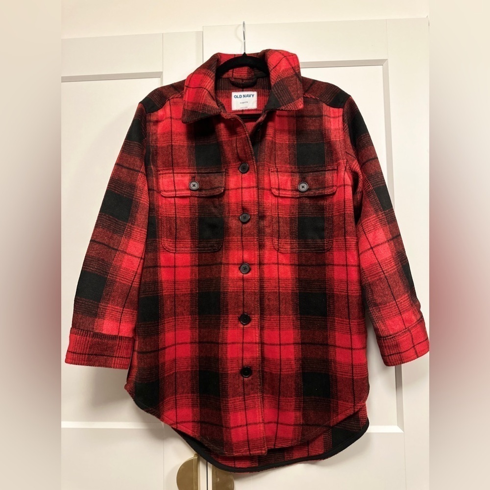 Old Navy Hunter plaid Red & Black Shacket MP - Picture 2 of 8